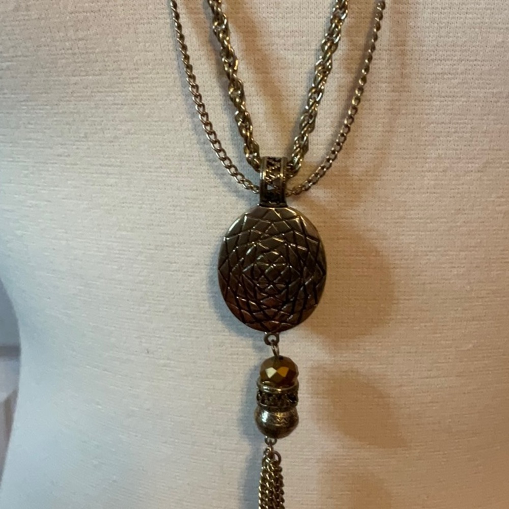 Ruby Rd Gold Tone Long Necklace Double‎ Chain - Picture 3 of 6